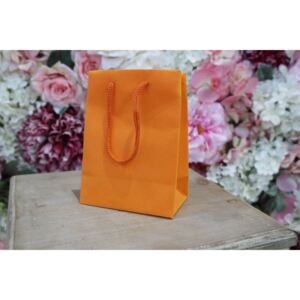 Oranžová netkaná darčeková taška 15cm