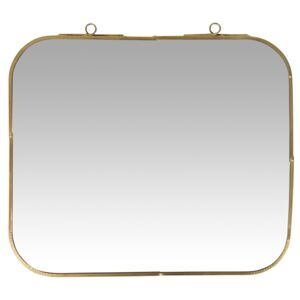 Nástenné zrkadlo v kovovom ráme Brass