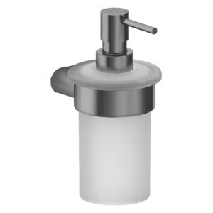 Dávkovač mydla SAT Simply R PVD vo farbe PVD gun metal / mliečne sklo SATDSIMR99GM