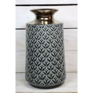 Keramická váza - sivo-zlatá (v. 29 cm) - moderný štýl