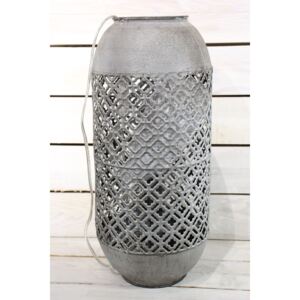 Plechová lampa v arabskom štýle - sivo-hnedá (v. 45,5 cm)