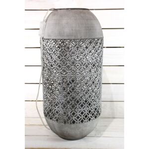 Plechová lampa v arabskom štýle - sivo-hnedá (v. 59 cm)