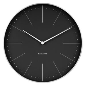 Čierno-strieborné nástenné hodiny - Karlsson Normann Station, OE 37,5 cm