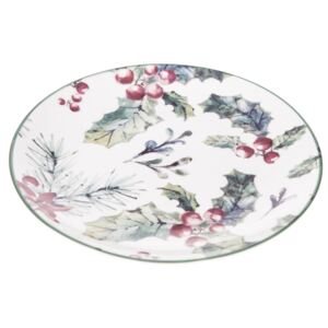 Vianočný porcelánový dezertný tanier Needles, 19 cm