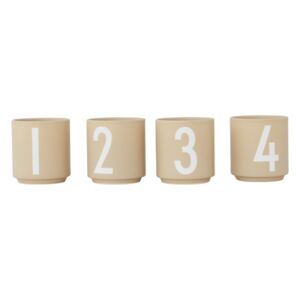 Porcelánový hrneček Numbers Beige 100ml - set 4ks (kód VIANOCE21 na -15 %)