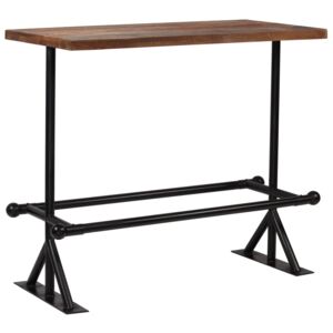 Barový stôl z masívneho recyklovaného dreva tmavohnedý 120x60x107 cm
