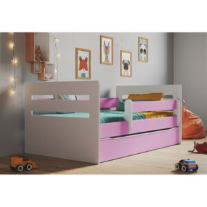 Detská posteľ JERY + matrac + úložný priestor, 80x180, ružová
