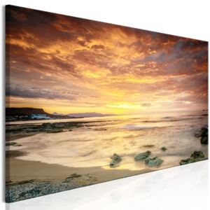 Obraz - Beach in Crete (1 Part) Narrow Orange 135x45
