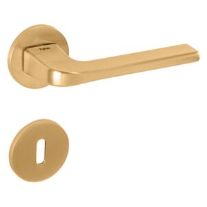 Dverové kovanie MP Dara R 4007 5 S (OLS) - PZ kľučka-kľučka otvor na cylindrickú vložku/OLS (mosadz brúsená a lakovaná)