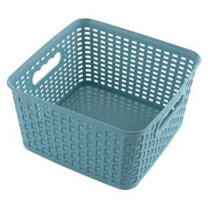 Plastový úložný košík, 4,5 l, Rattan Barva: Modrá