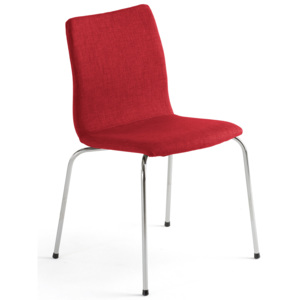 Konferenčná stolička Ottawa, červená tkanina, chróm