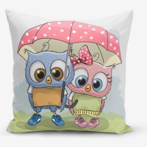 Obliečka na vankúš s prímesou bavlny Minimalist Cushion Covers Umbrella Owls, 45 × 45 cm