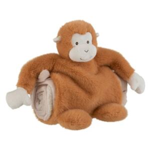 Opička s dekou 2ks hnedý plyšový KIDS MIGHTLY JUNGLE