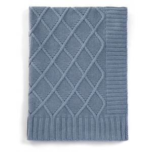 Pletená deka modrý denim