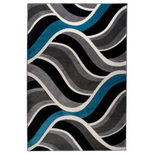 Kusový koberec Moderné vlny modrý 140x190, Velikosti 140x190cm