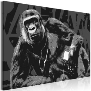 Obraz - Pop Art Monkey (1 Part) Narrow Grey 90x60