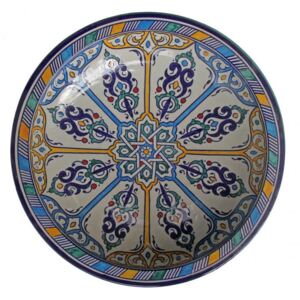 Marocká ručne maľovaná keramická misa F025