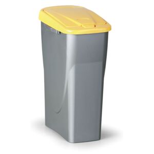 Plastový odpadkový kôš 25 l, žlté veko