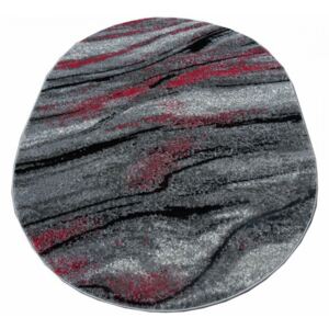Kusový koberec Elmo 2 sivočervený ovál, Velikosti 60x100cm