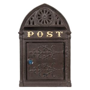 Hnedá poštová schránka Post - 22 * ​​9 * 35 cm