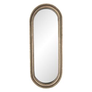 Oválne nástenné zrkadlo s hnedým rámom Ann - 15 * 2 * 41 cm