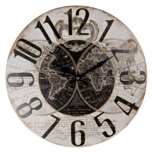Nástenné hodiny vo vintage štýle The World - Ø 34 * 1 cm / 1 * AA