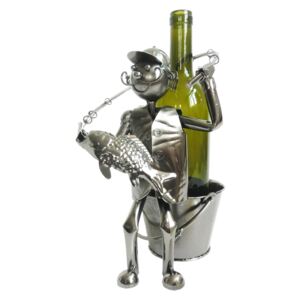 Kovový držiak na fľašu vína v dizajne rybárov Chevalier - 21 * 15 * 26 cm