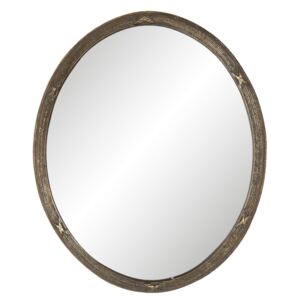 Oválne zrkadlo v hnedom ráme s patinou Nadiya - 22 * 1 * 27 cm