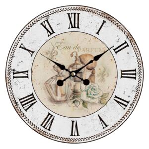Nástenné hodiny vintage Eau De Parfum - Ø 34 * 1 cm / 1 * AA