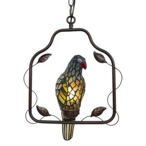 Závesné vitrážové svetlo Tiffany v dizajne papagája - 40 * 26 * 86 cm E14 / max 1 * 25W
