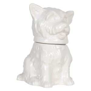 Biela keramická skladovacie dóza s dizajnom psa Campagne - 20 * 20 * 26 cm