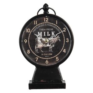 Čierne stolové hodiny vo vintage štýle Farm Fresh - 16 * 8 * 28 cm / 1 * AA