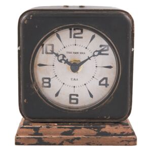 Kovové stolové retro hodiny s patinou - 11*5*12 cm