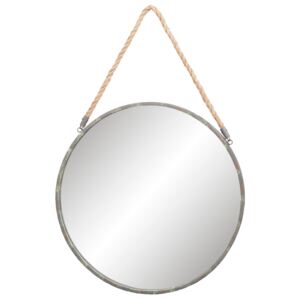 Okrúhle kovové zrkadlo s povrazom - Ø 47 * 3cm