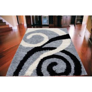 Kusový koberec Shaggy ARTISTO vlas 50mm šedý 140x190, Velikosti 140x190cm