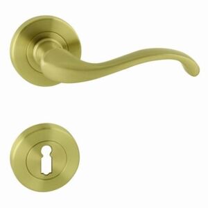 Dverové kovanie MP Cast-R (OLS) - WC kľučka-kľučka s WC sadou/OLS (mosadz brúsená a lakovaná)