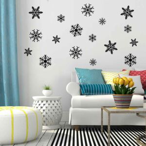 Snowflakes - samolepka na zeď Čierna 50 x 35 cm