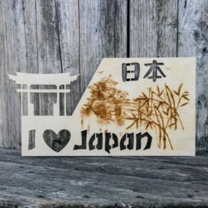 Drevená dekorácia do bytu - Japonsko