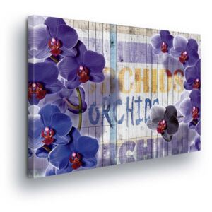 Obraz na plátne - Vintage Decoration with Purple Flowers 3 x 30x80 / 2 x 30x100 cm