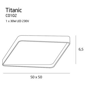 Maxlight TITANIC | dizajnové nástenné svietidlo Rozmer: 50x50x6.5
