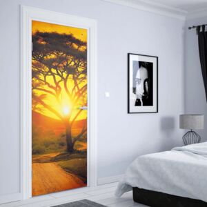 GLIX Fototapeta na dvere - Sunset Africa Nature Tree