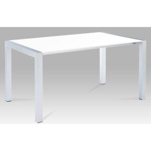 Jedálenský stôl rozkladací 150/230 DARO biela lesk / strieborná Tempo Kondela