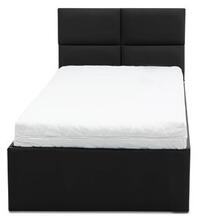 Čalúnená posteľ MONOS II s penovým matracom rozmer 90x200 cm Čierna eko-koža