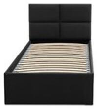 Čalúnená posteľ MONOS II bez matraca rozmer 90x200 cm Čierna eko-koža