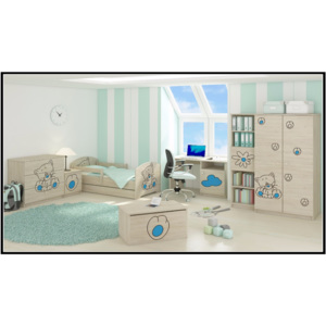 Detská izba gravírovaný modrý kocúrik (3 ks)
