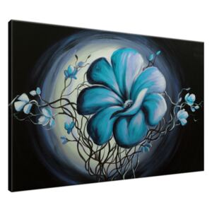 Ručne maľovaný obraz Modrá živá krása 120x80cm RM2448A_1B