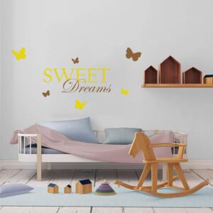 GLIX Sweet dreams - nálepka na stenu Hnedá a žltá 120 x 60 cm