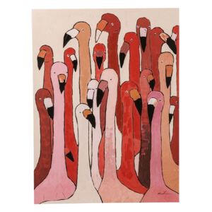 KARE DESIGN Obraz s ručnými ťahmi Flamingo Meeting 120 × 90 cm