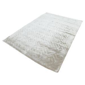 Moderný geometrický koberec Handloom strieborno krémový 1,70 x 2,40m 1,70 x 2,40 m