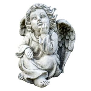 Záhradné betónová dekorácie sediaci anjelik - 14 * 13 * 18cm